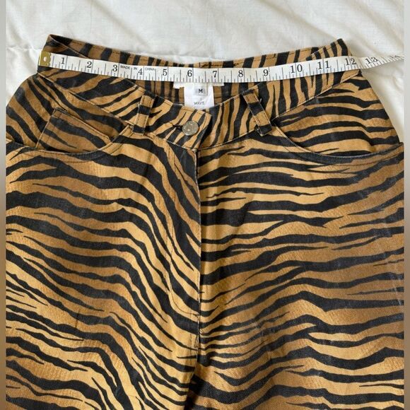 Animal tiger print wide leg high wasted jeans Women’s medium - Picture 7 of 9
